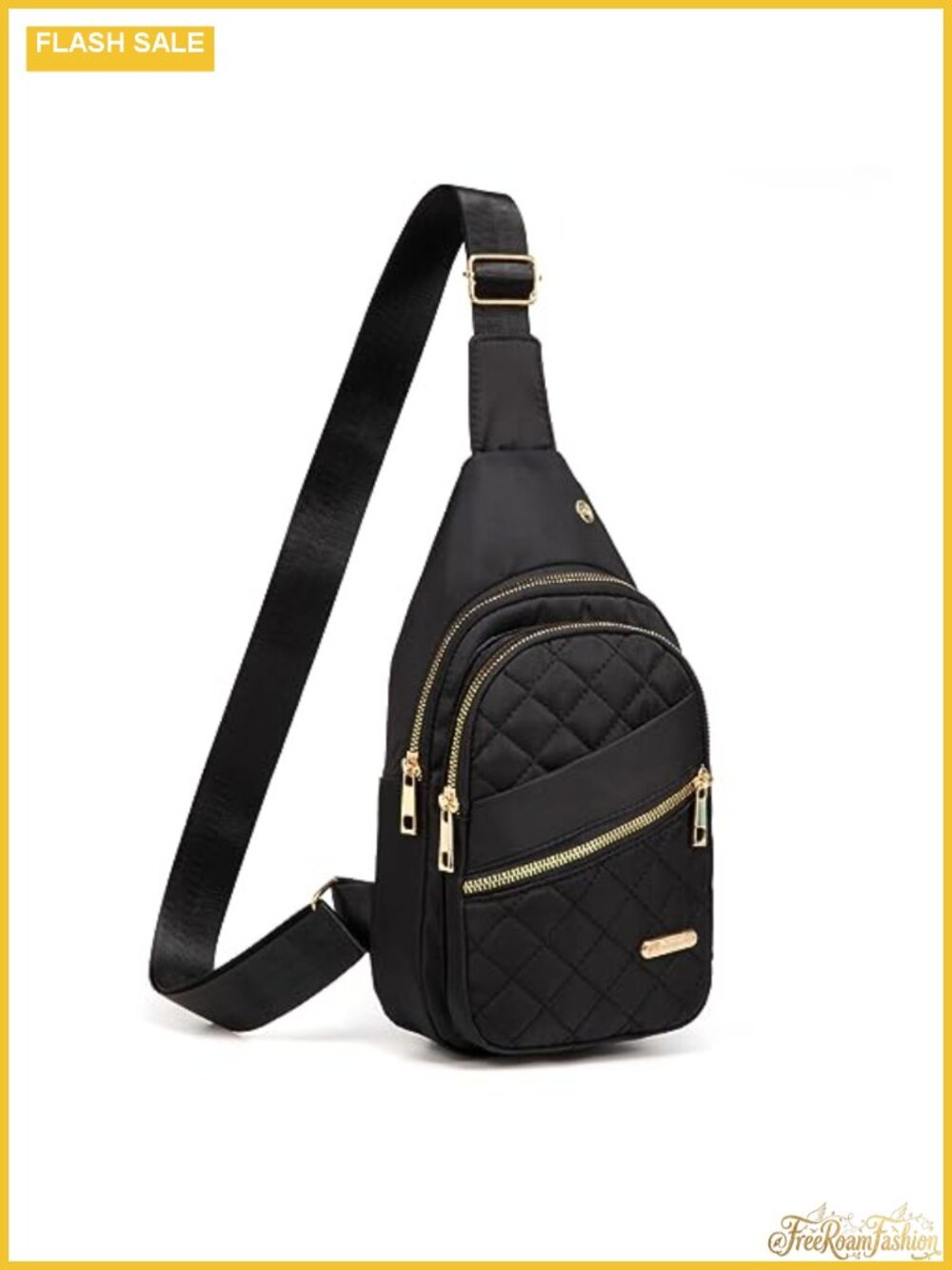 Quilted Nylon Sling Backpack Crossbody Bag Women Adjustable Strap Waterproof